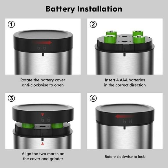 Gravity Electric Grinder battery operated Blue Led Light, One Hand Operated New - Picture 8 of 11